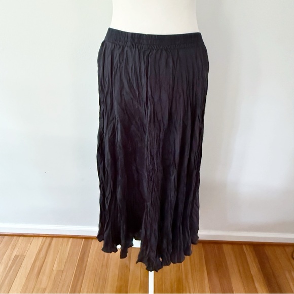 Vintage Y2K Silk Broomstick Maxi Skirt Womens Large Black Goth Witchy Whimsygoth - Picture 1 of 6